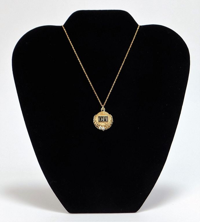 Appraisal: Terryberry K Gold OPI Commemorative Necklace United States Commemorative necklace