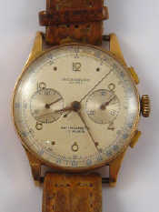 Appraisal: A Swiss hallmarked carat gold chronograph wristwatch jewel antimagnetic movement