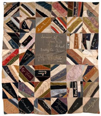 Appraisal: Tennessee presentation quilt top crazy quilt design blocks embroidered with