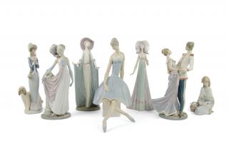 Appraisal: SEVEN LLADRO PORCELAIN FIGURES Valencia Spain th century Comprised of