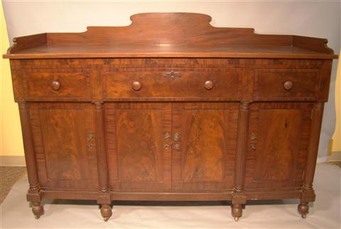 Appraisal: AMERICAN SHERATON MAHOGANY SIDEBOARD probably Baltimore the rectangular top with