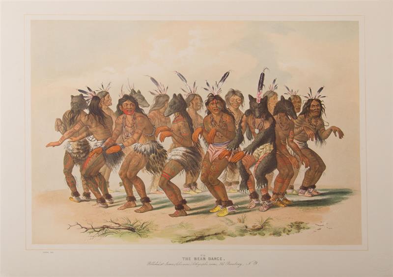 Appraisal: AFTER GEORGE CATLIN - THE BEAR DANCE PLATE ATTACKING THE