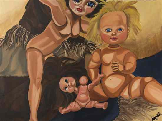 Appraisal: A Pair of Paintings Mare Hawkins the first Dolls and