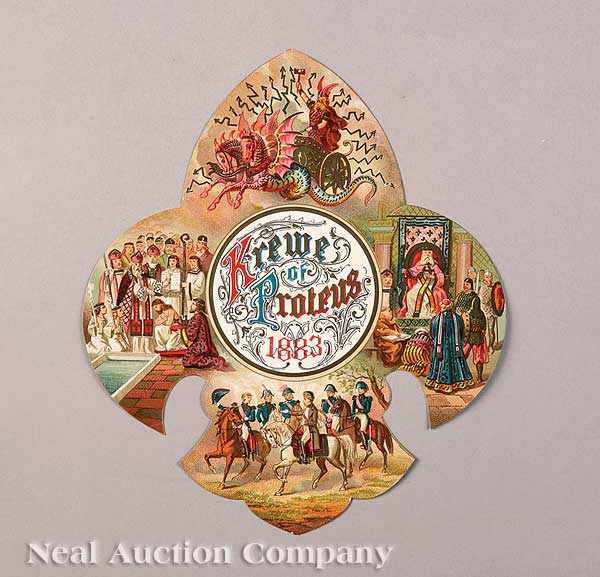 Appraisal: Mardi Gras Krewe of Proteus Ball Invitation and Envelope with