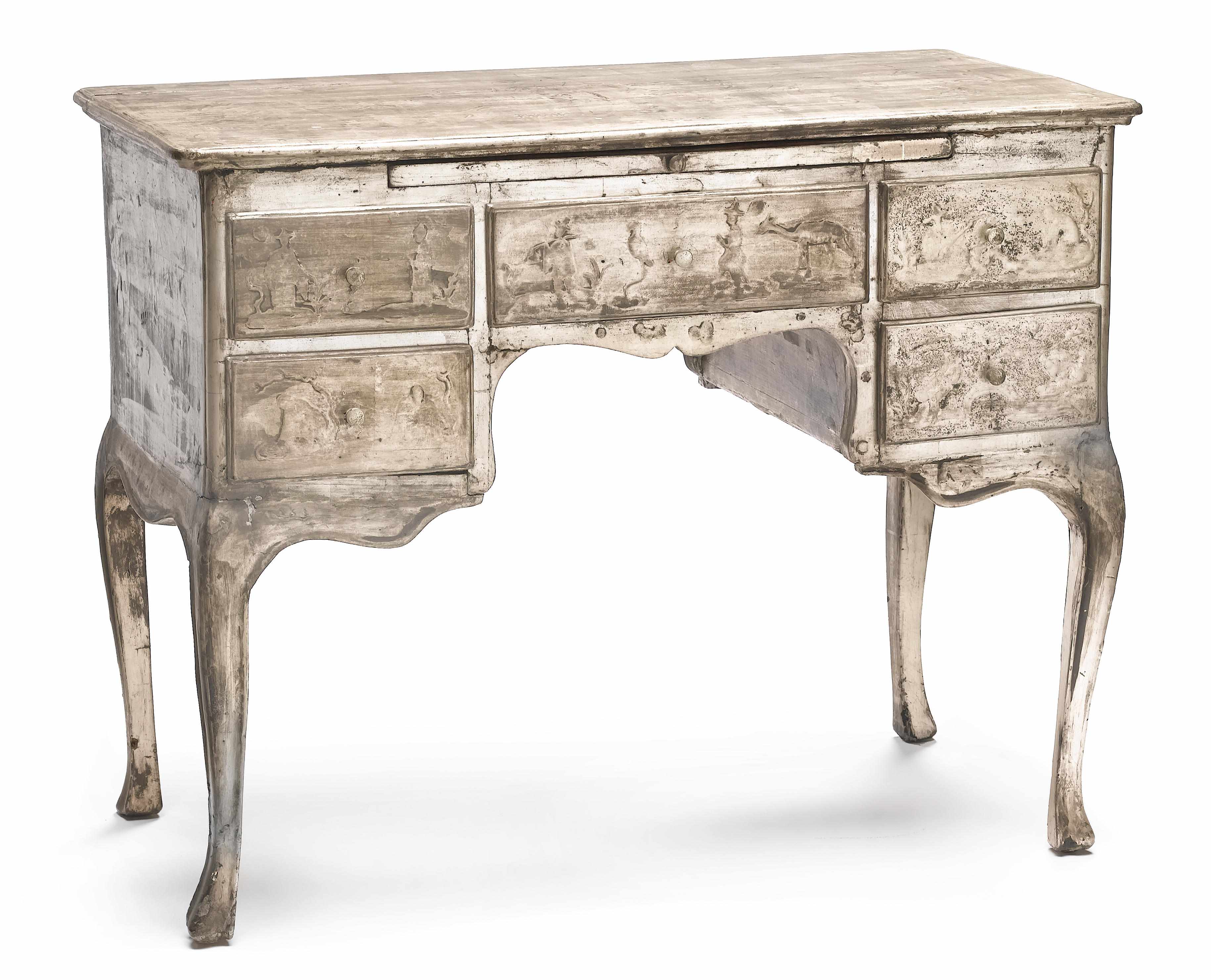 Appraisal: An Italian Rococo later silvered dressing table second half th