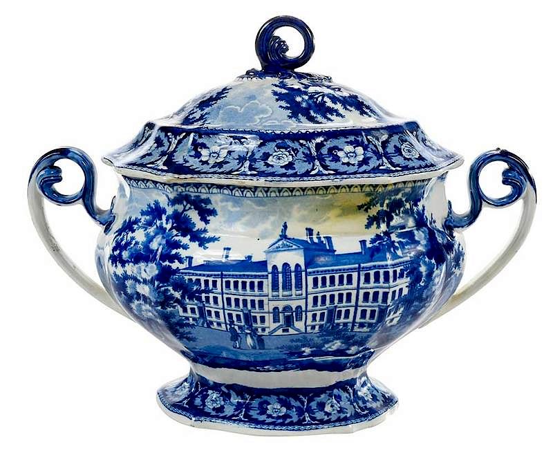 Appraisal: Historic Staffordshire Transfer Tureen Boston British early th century blue