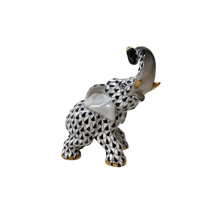 Appraisal: Herend Hand Painted Porcelain Elephant Herend Hand Painted Porcelain Elephant