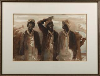 Appraisal: Henri Casselli - New Orleans Three Black Field Hands th