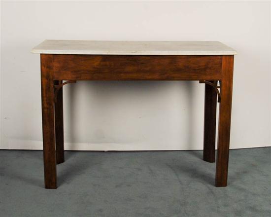 Appraisal: A Marble Top Walnut Console Table the top having a