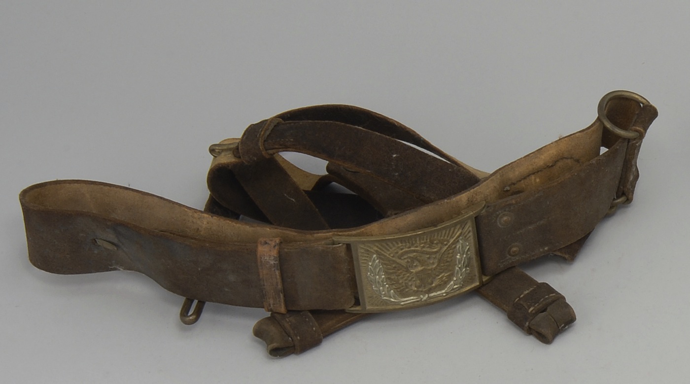 Appraisal: CIVIL WAR UNION SWORD BELT AND BUCKLE WITH HANGERS Civil