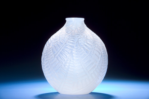 Appraisal: R LALIQUE Vase Espalion cased opalescent ca Engraved R Lalique