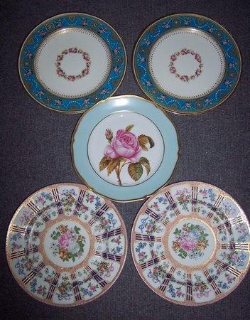 Appraisal: A pair of Minton plates bleu celeste and floral borders