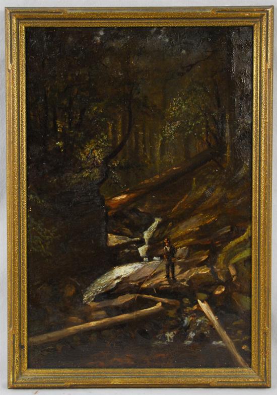 Appraisal: WILLIAM PRESTON PHELPS American - FISHING THE LOWER FALLS oil