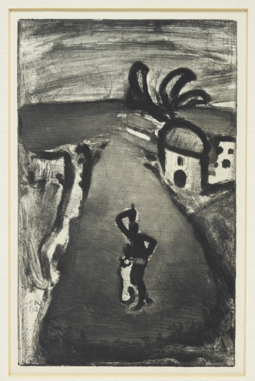 Appraisal: GEORGES ROUAULT LANDSCAPE WITH NEGRESS ETCHING France - Paysage avec