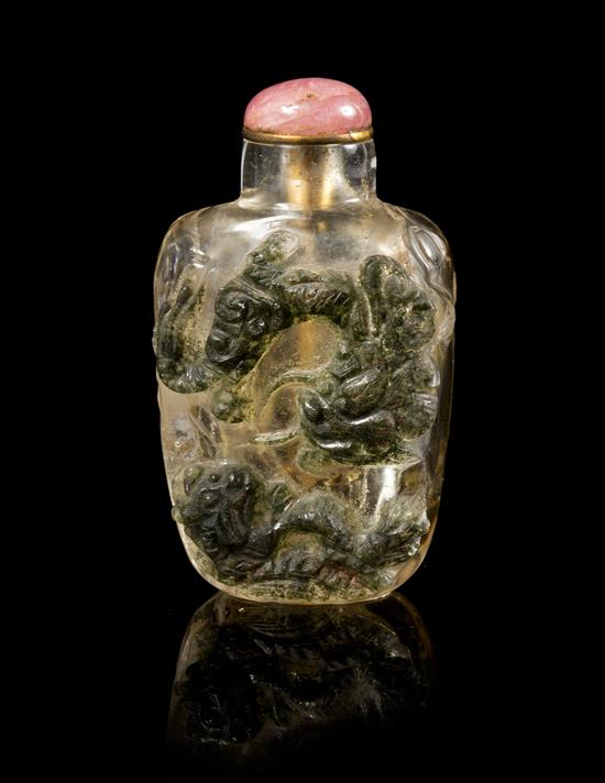 Appraisal: Sale Lot A Rock Crystal Snuff Bottle of rectangular form