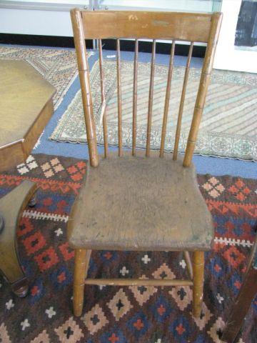 Appraisal: th Century Spindle Back Chair plank seat