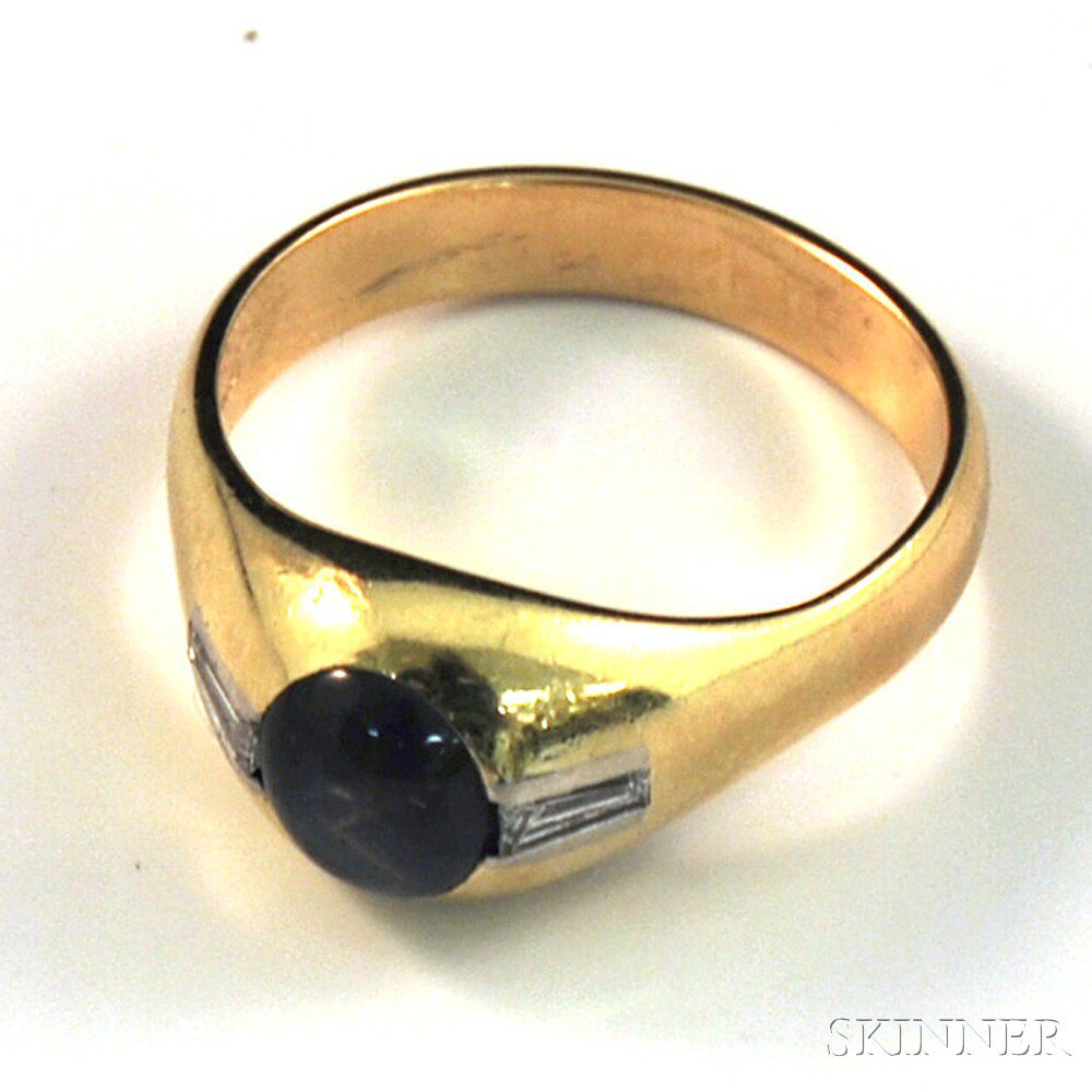 Appraisal: kt Gold and Star Sapphire Ring the oval sapphire measuring