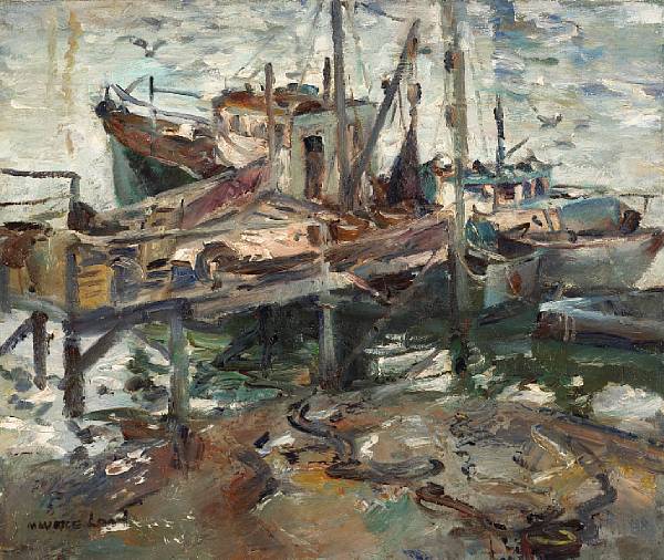 Appraisal: Maurice Logan - Shrimp Boats signed 'Maurice Logan' lower left