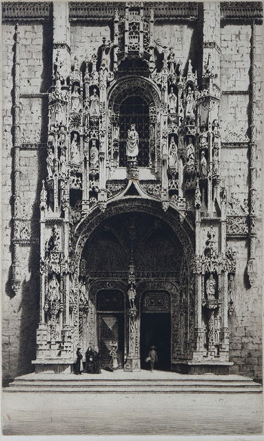 Appraisal: A P THOMSONA cathedral doorway etching signed in pencil to