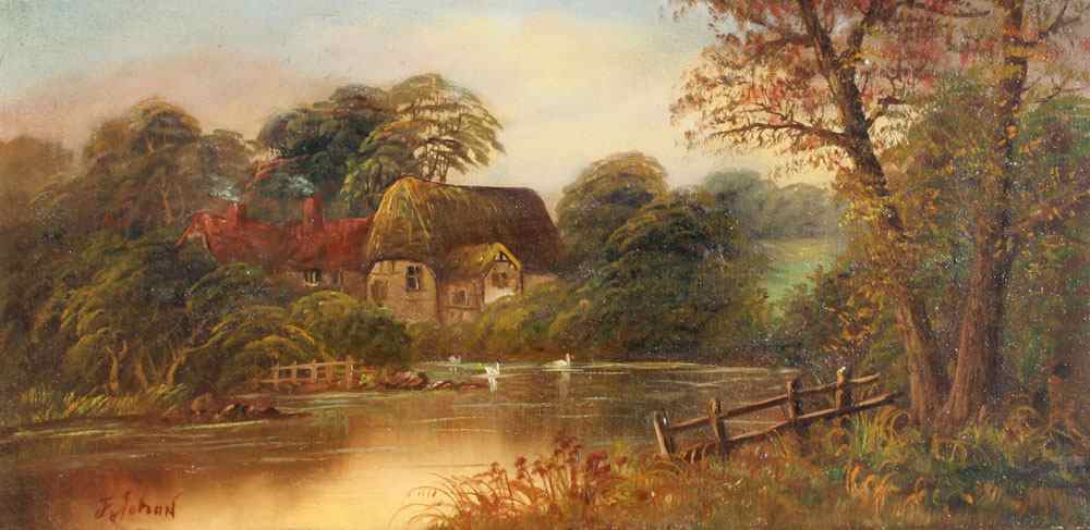 Appraisal: GOOD PAINTING ''BACKWATER OF THE THAMES'' OIL Canvas '' x