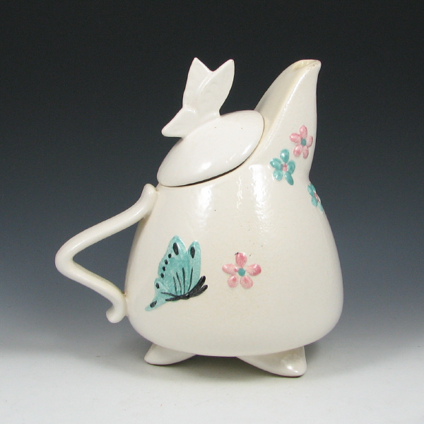 Appraisal: Hull Butterfly B Lidded Teapot - Mint Butterfly lidded teapot