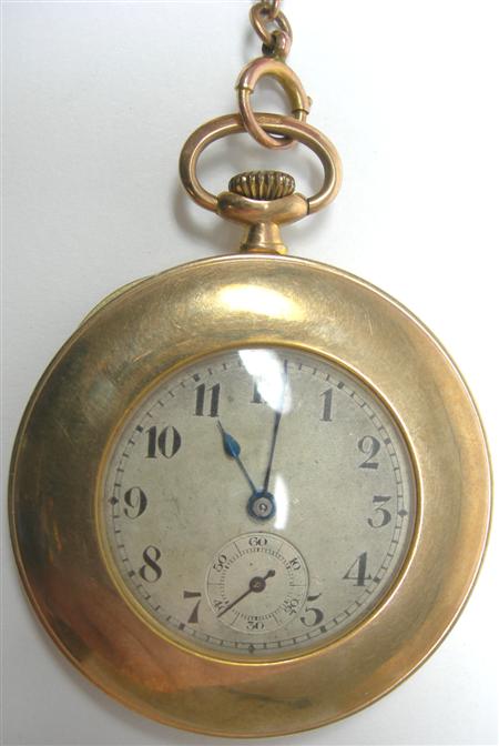 Appraisal: A 's ct gold pocket watch of slim design the