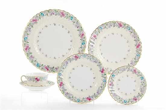 Appraisal: Minton porcelain dinner service Printemps pattern comprising plates Dia ''