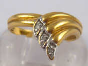 Appraisal: A French hallmarked carat gold diamond ring size K approx