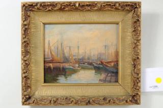 Appraisal: Abraham Rosenthal Harbor Scene O B Abraham Rosenthal NY -