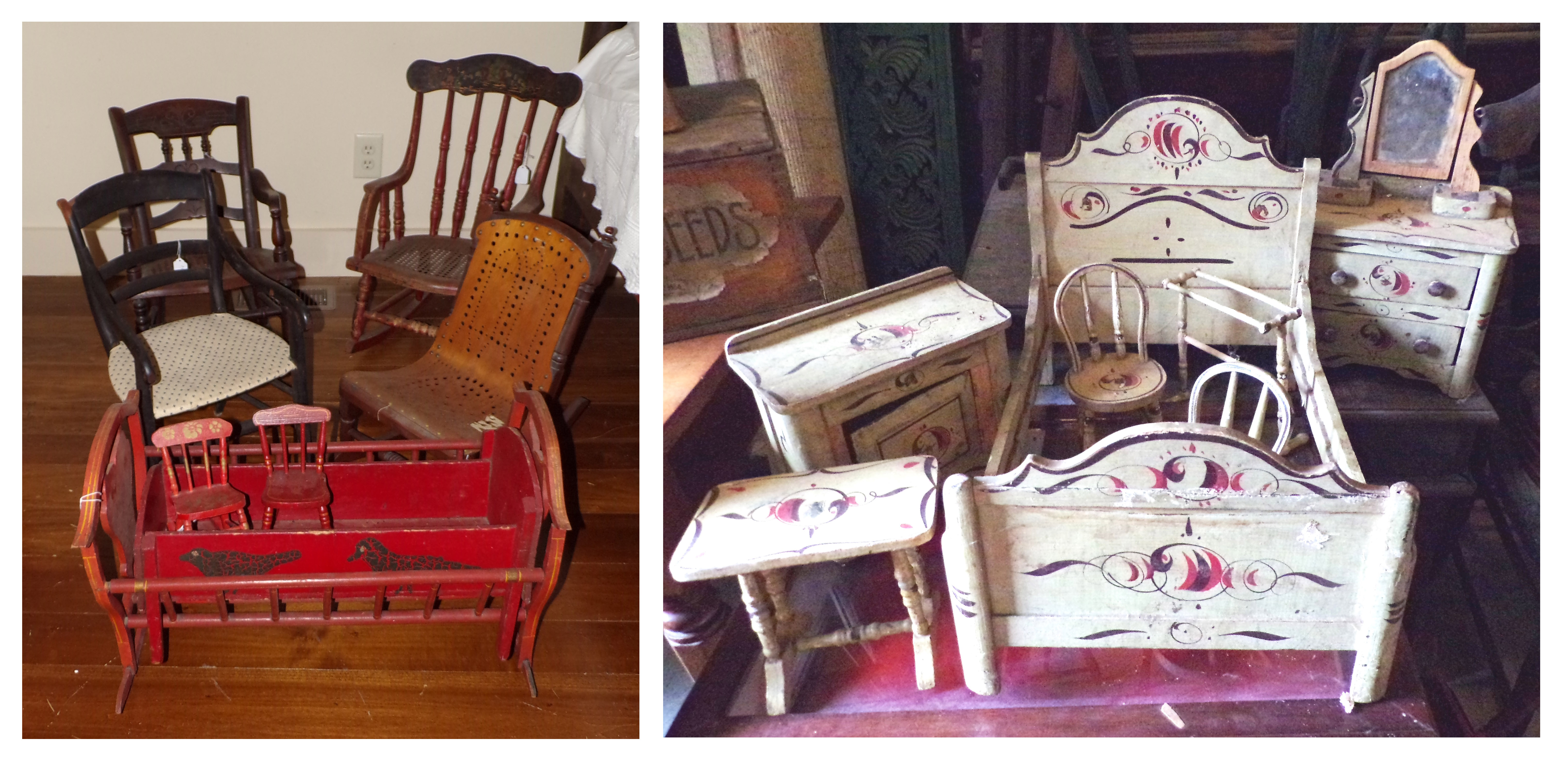 Appraisal: Lot of Doll or Child furniture- including cradles recamier and