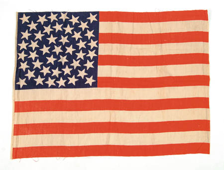 Appraisal: STAR AMERICAN PARADE FLAG x Printed cotton flag canton stars