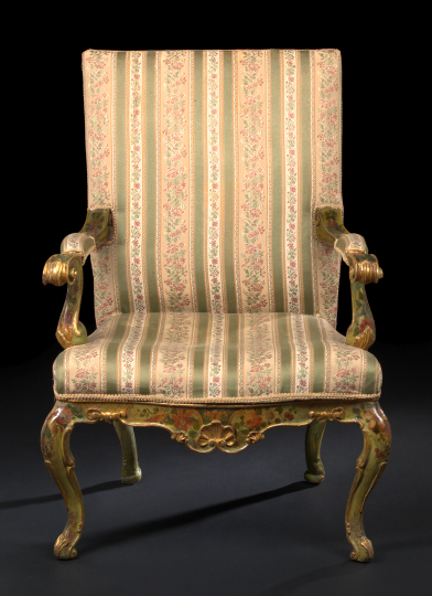 Appraisal: Italian Polychromed Fauteuil third quarter th century probably Venetian in