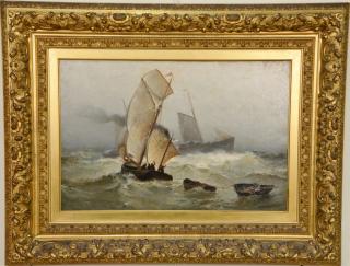 Appraisal: James Gale Tyler - oil on canvas Sail and Steam