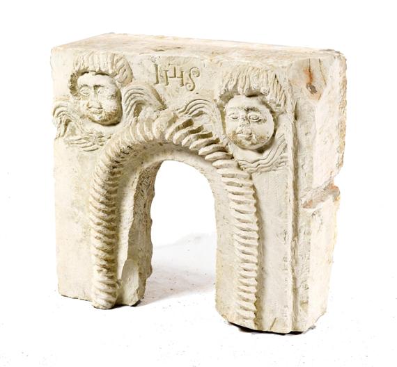 Appraisal: TABERNACLE FRAMING Spain or Southern Italy th century Sandstone carved