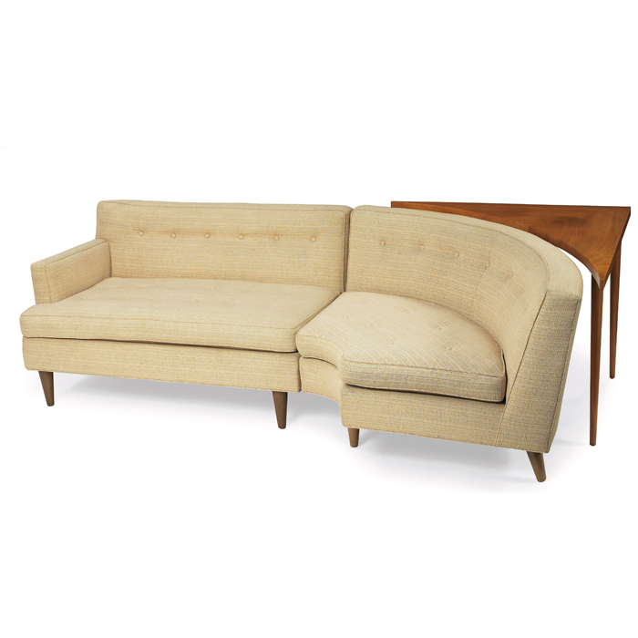 Appraisal: Edward Wormley sectional sofa by Dunbar three pieces includes corner