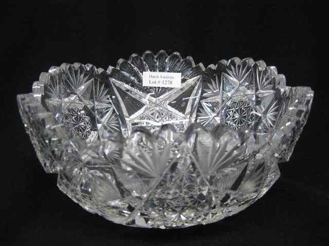 Appraisal: Cut Glass Fruit Bowl beautiful feathered star '' brilliant period