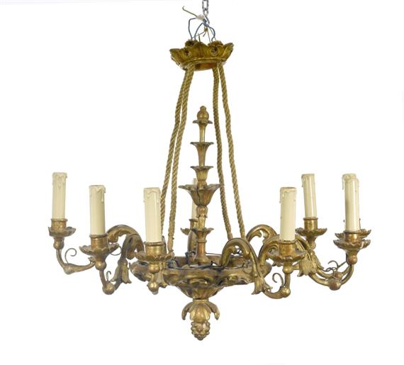 Appraisal: CHANDELIER Louis-Philippe middle of th cent Carved wood and gilt