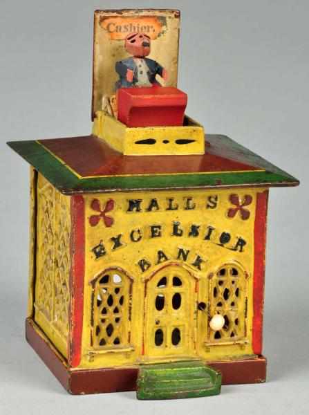 Appraisal: Cast Iron Halls Excelsior Mechanical Bank Description Working Manufactured by