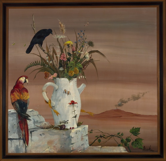 Appraisal: American School Mid- th Century Desert Still Life with Fruit