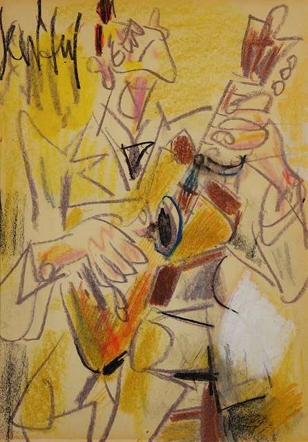 Appraisal: GEN PAUL - The guitar player signed pastels x cm