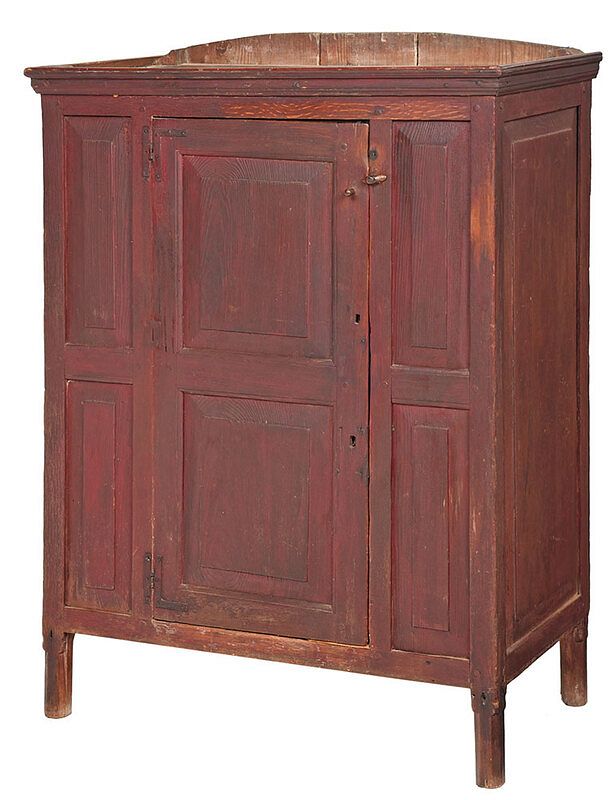 Appraisal: Rare Eastern Shore Paneled and Painted Cupboard Maryland or Virginia