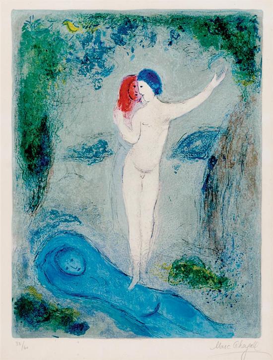 Appraisal: Marc Chagall Russian French - LA BAISER DE CHLOE CHLOE'S