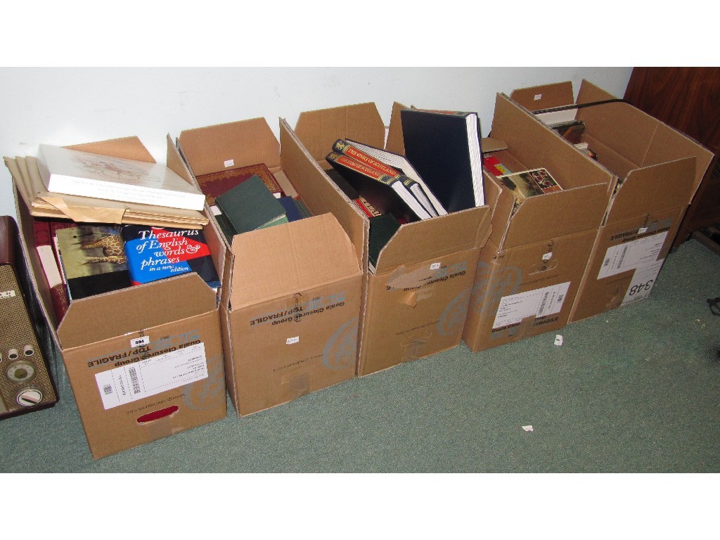 Appraisal: Lot comprising five boxes of books