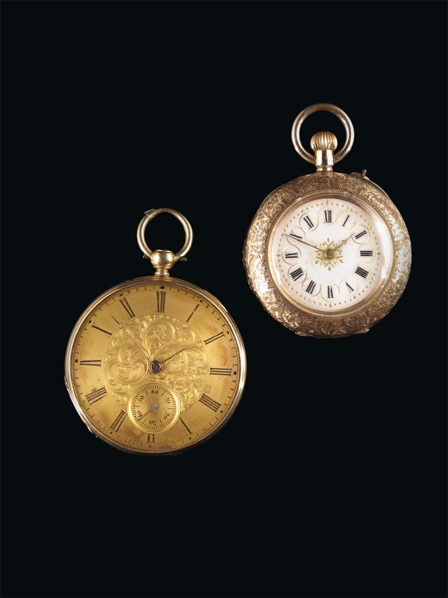 Appraisal: A Swiss k gold cylinder watch