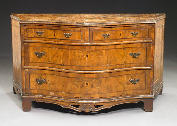 Appraisal: A German Baroque inlaid walnut chest second half th century