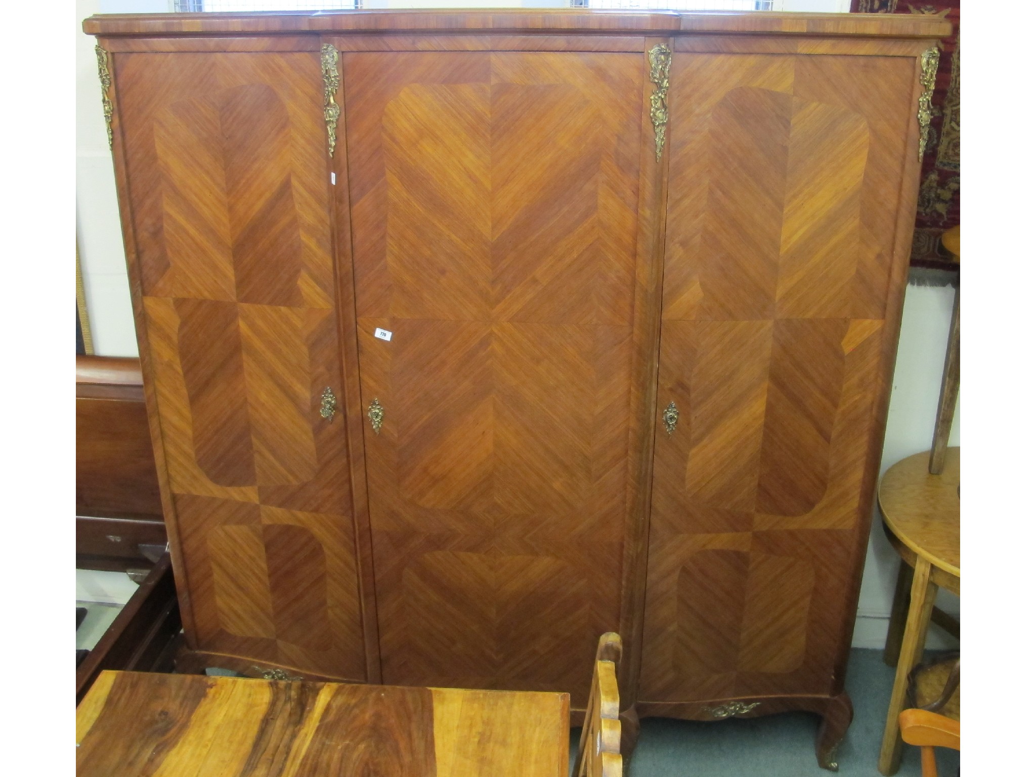 Appraisal: A French three door wardrobe