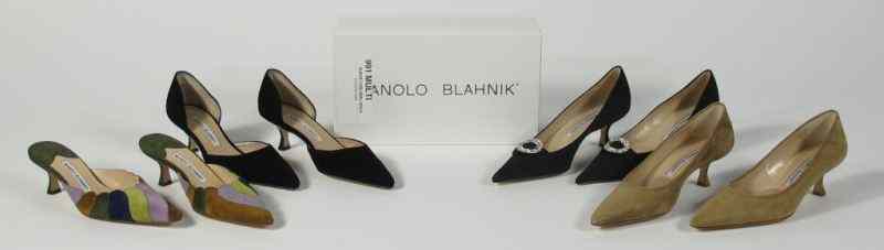 Appraisal: Four Pairs of High Heels Manolo Blahnikincluding a pair designed