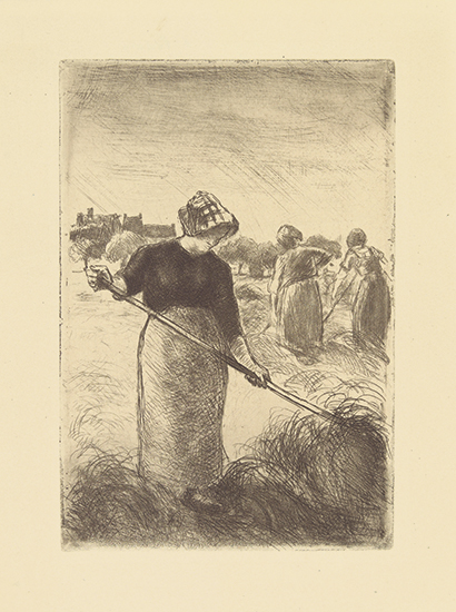 Appraisal: CAMILLE PISSARRO Faneuses Etching and drypoint printed in reddish brown