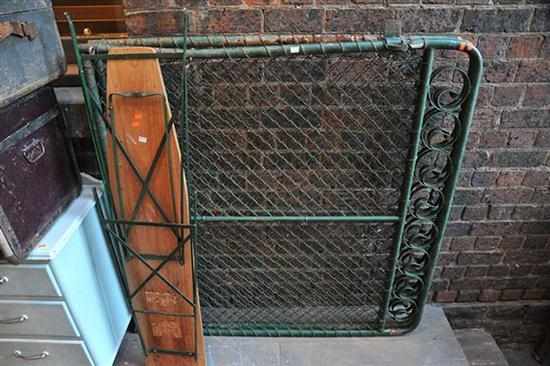 Appraisal: A PAIR OF GREEN WROUGHT IRON GATES