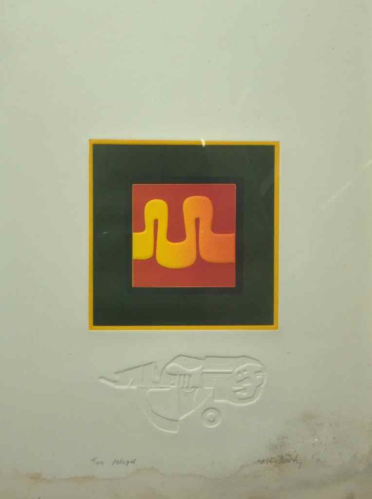 Appraisal: JOHNNY FRIEDLANDER GERMAN - ABSTRACT COMPOSITION Color aquatint x in